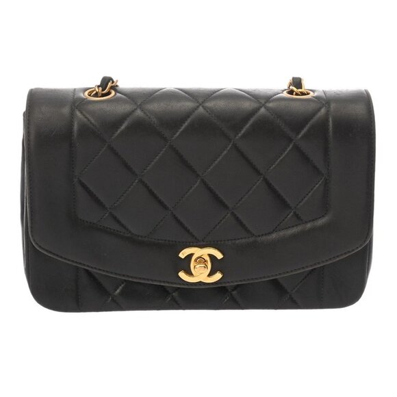 CHANEL Matrasse Diana ChainShoulder 8.7" Black/Noir - Picture 1 of 11